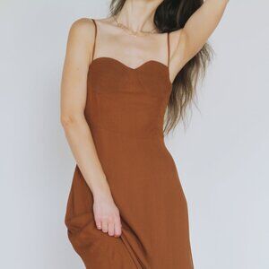 ALI GOLDEN FITTED BODICE DRESS - COPPER
